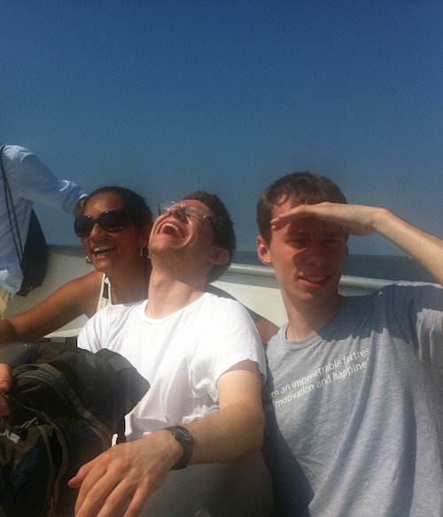 The three RC founders on a boat to Fire Island