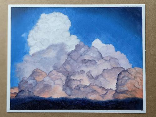 oil painting of clouds by Rachel Petacat